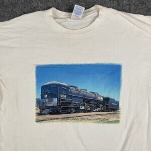 Jerzees T-Shirt Mens Size XL White Graphic Train Southern Pacific Vintage